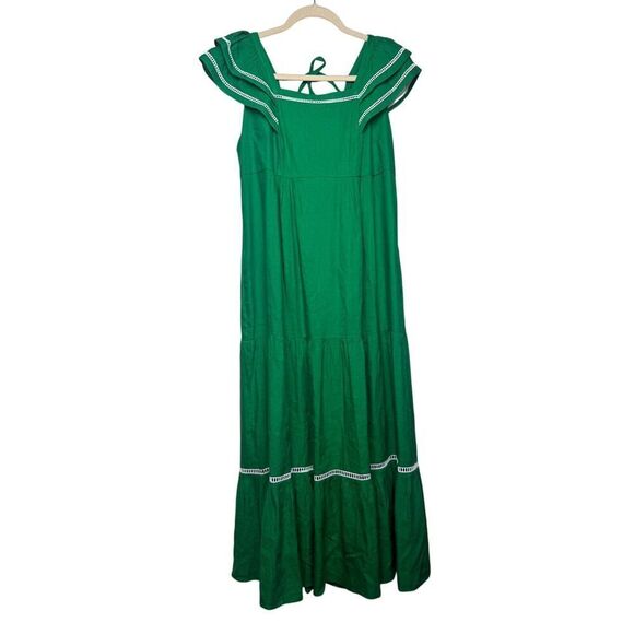 Cefinn Bella Midi Dress in Emerald Green Sz. 4 - Picture 5 of 9